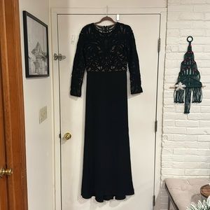 Tadashi Shoji Black & Tan Gown size 6